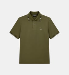 Polo droit en coton signature Emporio Armani