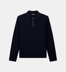 Pull polo droit en laine Emporio Armani