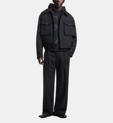 Sweat à capuche droit en coton signature Emporio Armani