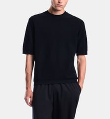 Pull droit manches courte à motif en coton Emporio Armani