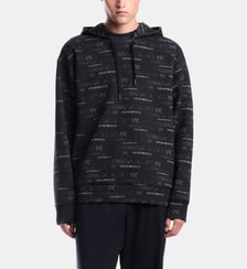 Sweat à capuche droit en coton mélangé Emporio Armani
