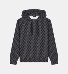 Sweat à capuche droit en coton mélangé Emporio Armani