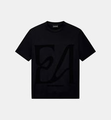 T-shirt droit imprimé signature Emporio Armani