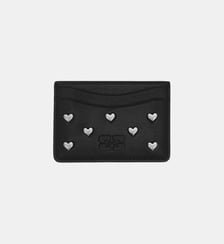 Porte carte en cuir imprimé signature Studs Ganni