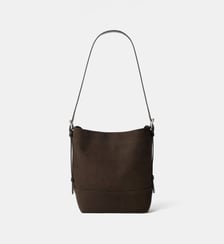 Sac seau Small Belted en cuir Lemaire