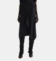 Jupe mi-longue boutonnée en laine Lemaire