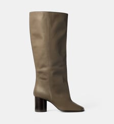 Bottes Crease Sleeve en cuir glossy Lemaire