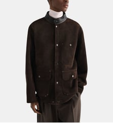 Veste droite en cuir suède Lemaire