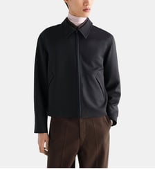 Blouson zippé en laine double face Lemaire