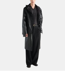Imperméable droit et mi-long capuche en coton mélangé Lemaire