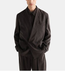 Blazer léger double boutonnage en mélange de soie Lemaire