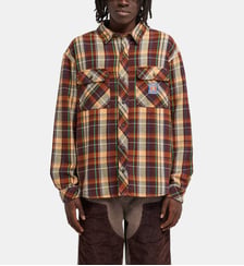 Chemise droite coton flanelle à carreaux Element