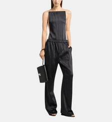 Pantalon large en satin fripé Courrèges