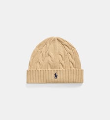 Bonnet en maille torsadée laine et cachemire Polo Ralph Lauren