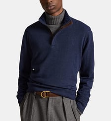 Pull droit col camionneur signature Polo Ralph Lauren
