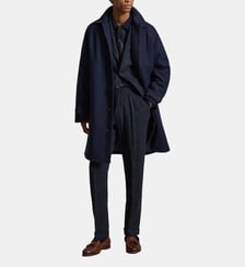 Manteau droit en laine à col chemise Polo Ralph Lauren