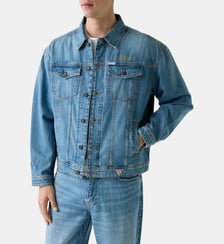 Veste droite en denim signature Guess Jeans