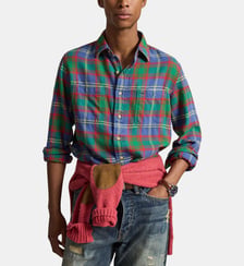Chemise droite workwear en sergé écossais Polo Ralph Lauren