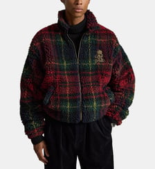 Sweat zippé droit à carreaux signature Polo Ralph Lauren