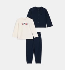 Ensemble 3 pièces veste, t-shirt manches longues et pantalon coton  Tommy Hilfiger