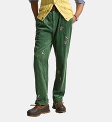 Pantalon droit côtelé imprimé en coton Polo Ralph Lauren