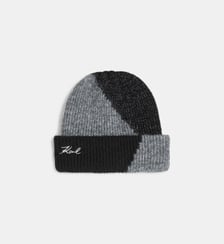 Bonnet bicolore signature Karl Lagerfeld