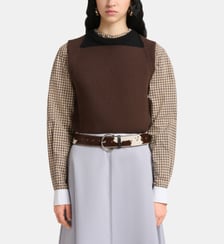 Pull droit sans manche en coton mélangée à motif Marni