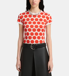T-shirt ajusté à pois signature en coton Marni