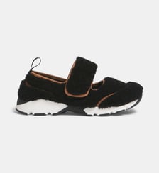 Baskets basses Mary Jane en peau lainée cuir Marni