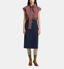 Jupe plissée en laine mélangée Marni