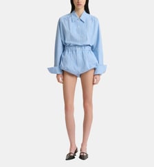 Jupe-culotte en popeline rayée Marni