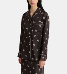 Chemise de pyjama droite motif floral en soie Marni