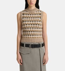 Pull droit sans manche en laine mélangée à motif Marni