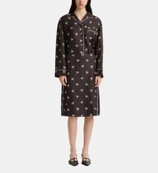 Jupe midi en soie imprimé floral Marni