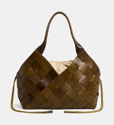 Sac cabas tressé en cuir avec pochon intérieur Dragon Diffusion
