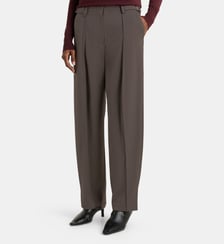 Pantalon large à pinces taille brides à boucle  System
