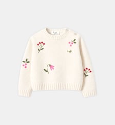 Pull brodé fleurs IL GUFO