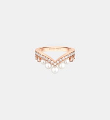 Bague en or rose diamants et perles de culture Chaumet
