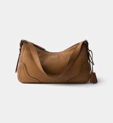 Grand sac porté épaule en cuir Aimée Prada