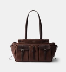 Grand sac cabas en cuir Route Prada