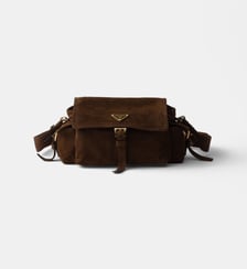 Sac daim Explore medium en daim porté épaule Prada
