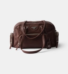 Grand sac à main en cuir lavé Prada