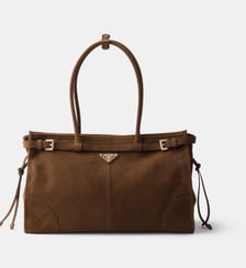 Grand sac à main Bonnie en cuir nubuck Prada