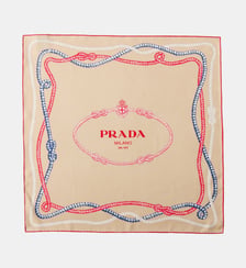 Écharpe en sergé de soie imprimé 55 Prada