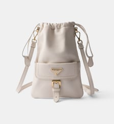 Pochette en cuir nappa signature Prada