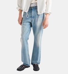 Jean en denim délavé Prada