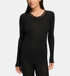 Top Woolen Lace à manches longues Hanro