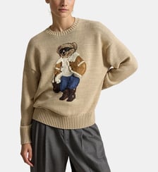 Pull en maille de coton à col rond Polo Ralph Lauren