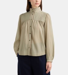 Chemise Candela à col montant coton bio Leon & Harper