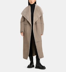 Manteau réversible Marian cuir et fourrure agneau Mackage